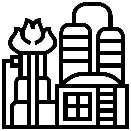 Refinery oil plant extraction icon