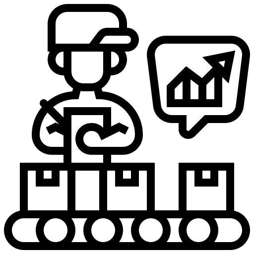 Research and development analysis industry improvement icon