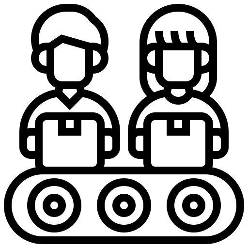 Worker manufacturer assembly labour icon