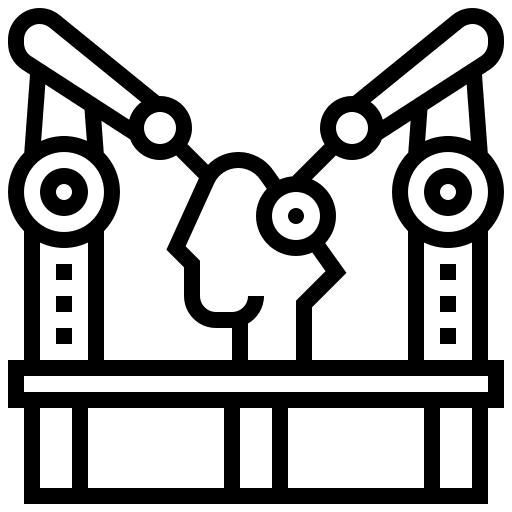 Assembly machine assembly factory line icon
