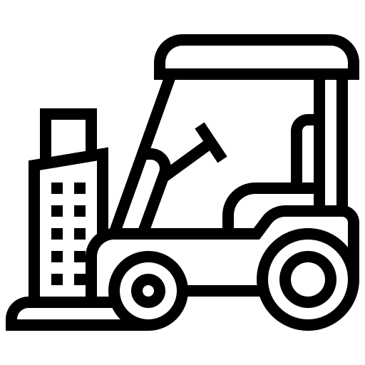 Forklift fork shipping and delivery forklift icon