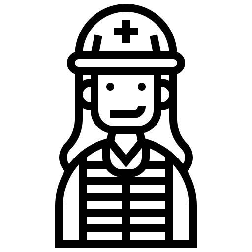 Worker protection woman labour icon