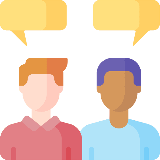 Chat counselling speech bubble face to face icon