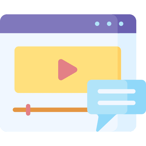 Chat speech bubble video chat icon