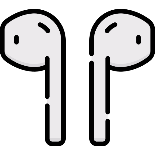 Earbuds headphones technology wireless icon