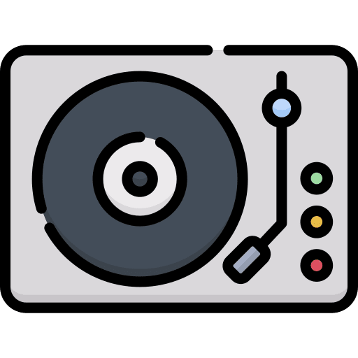 Turntable vinyl music player music and multimedia icon