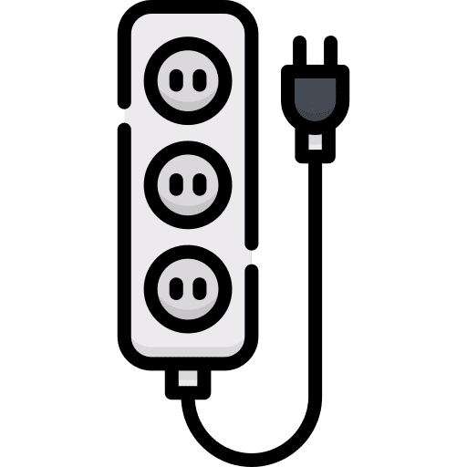 Plug multiple power strip plug icon