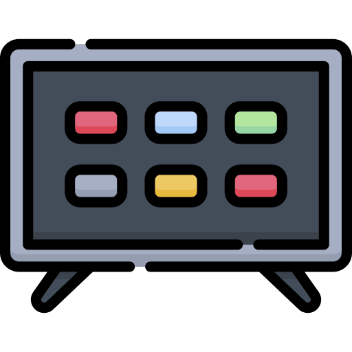 Smart tv device multimedia screen icon