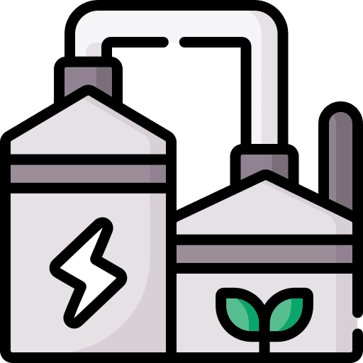 Biogas gas renewable energy power plant icon