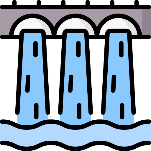 Dam wave industry green energy icon