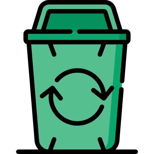 Dustbin recycle bin zero waste junk icon