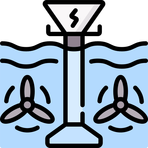 Tidal power sea sustainability ecology and environment icon
