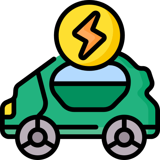Electric car vehicle battery hybrid icon
