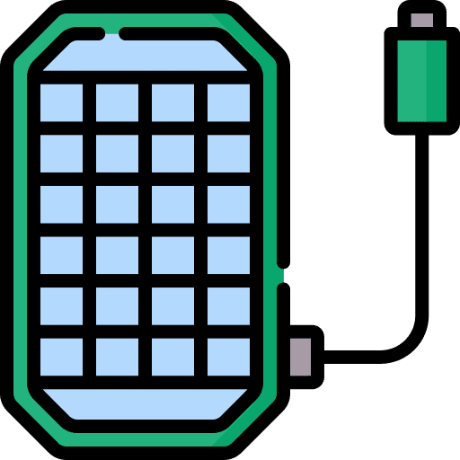 Power bank charge electronic solar panel icon