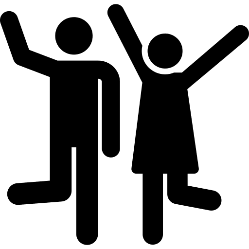 Dancing disco fun happy people icon