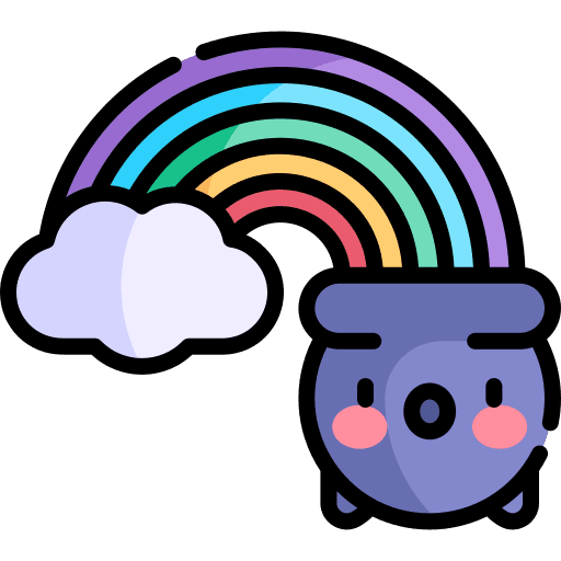 Rainbow gold gold pot st patrick icon
