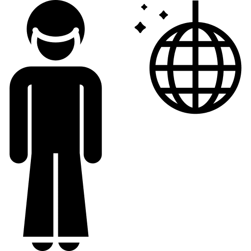 Dancing sparkle person man icon