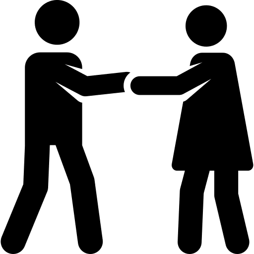 Dancing couple people woman icon