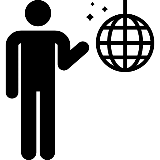 Discotheque light discotheque man icon