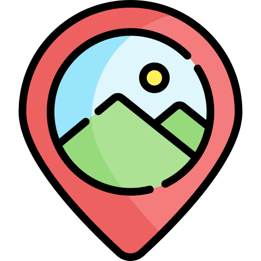 Landscape travel nature scenery icon