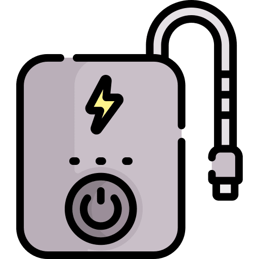 Power bank charger power travel icon