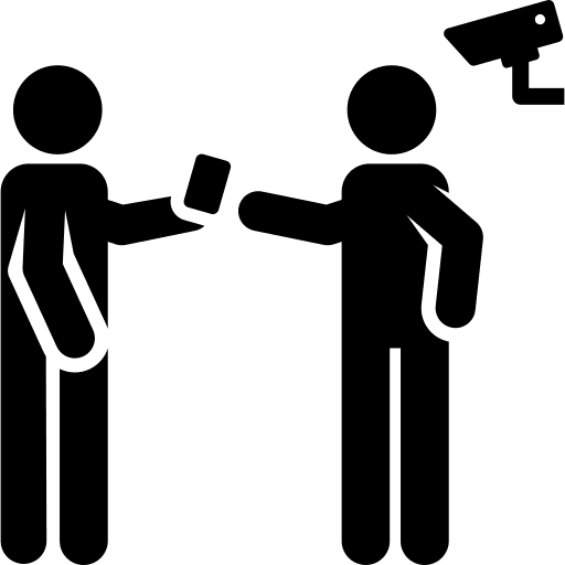 Ticket cctv people disco icon