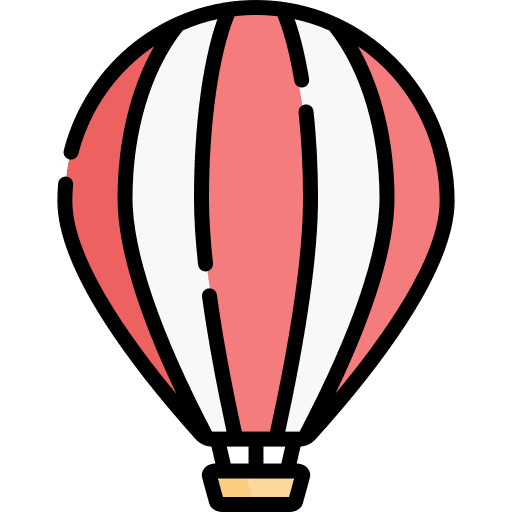 Hot air balloon business and finance flight trip icon