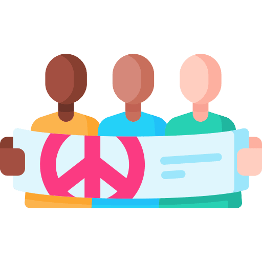 Civil right movement justice banner peace icon