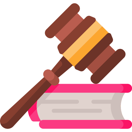 Law hammer law book law icon