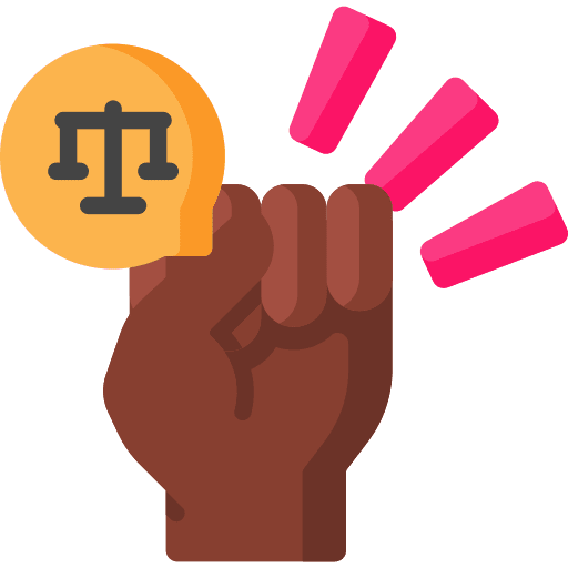 Civil right movement hand equality activism icon