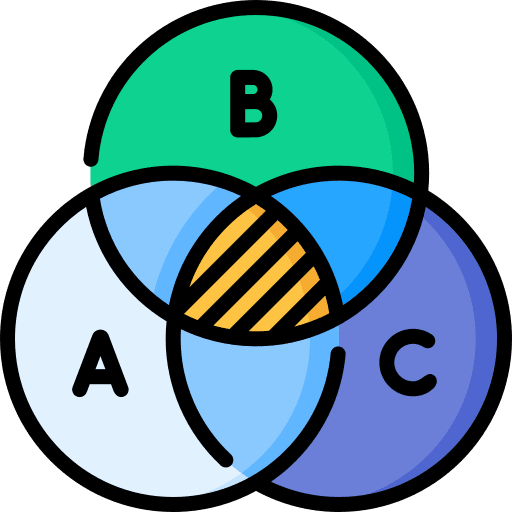 Venn diagram calculation infography maths icon