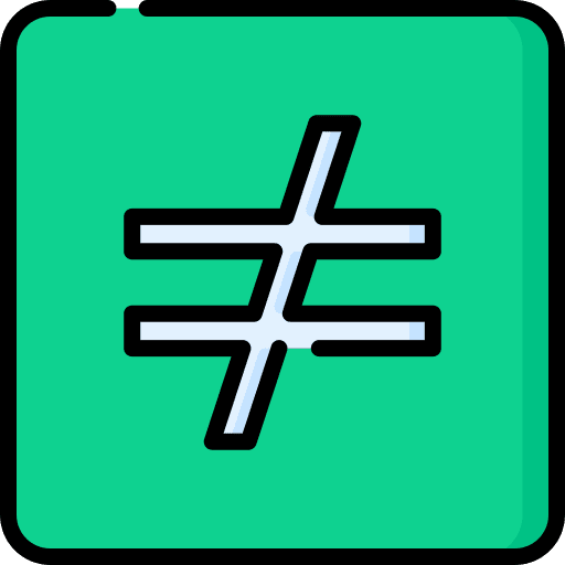 Not equal education science different icon