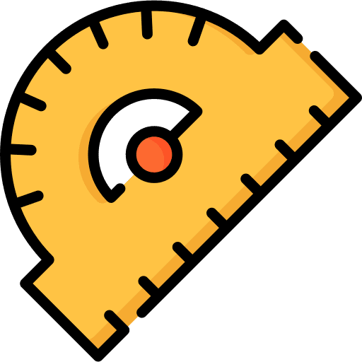 Protractor ruler measure protractor icon