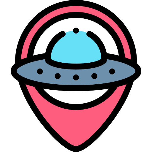 Ufo maps and location placeholder location icon
