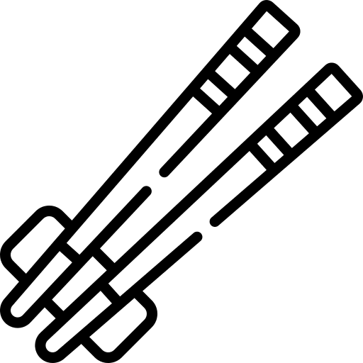 Chopsticks restaurant asian kitchen utensils icon