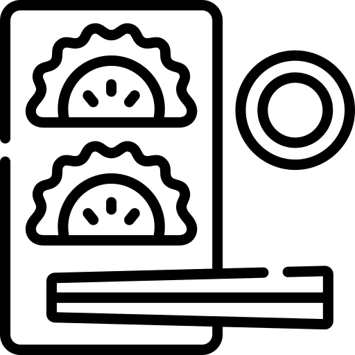 Dumpling food chopsticks food and restaurant icon