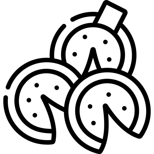 Fortune cookie luck food cookie icon