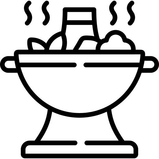 Hot pot meat restaurant asian food icon