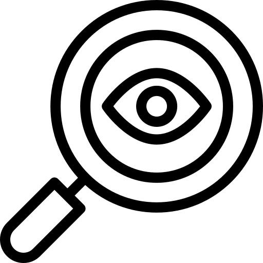 Search magnifying glass security investigation icon