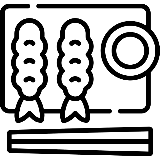 Tempura japanese shrimp asian food icon