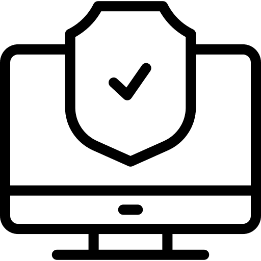 Computer protection online shield icon