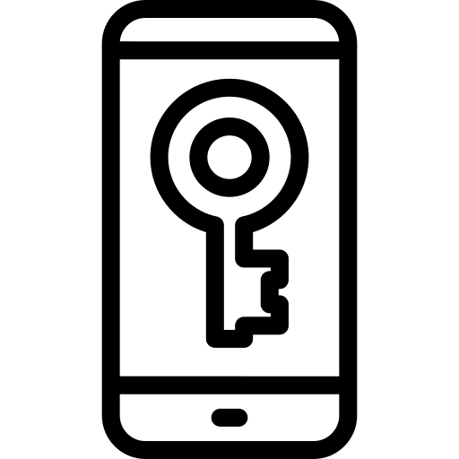 Key smartphone electronics security icon