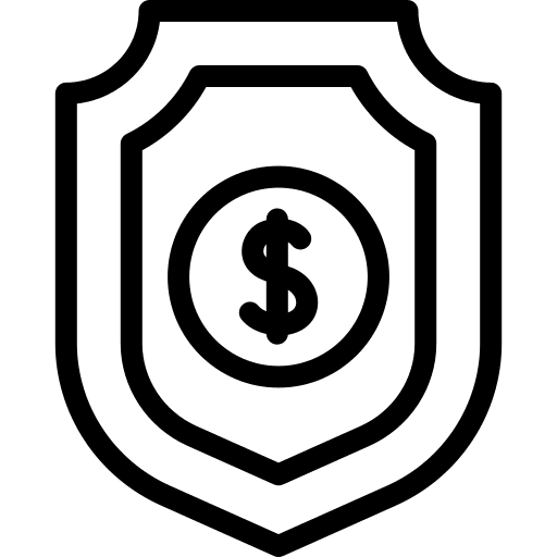 Money locked online safety icon