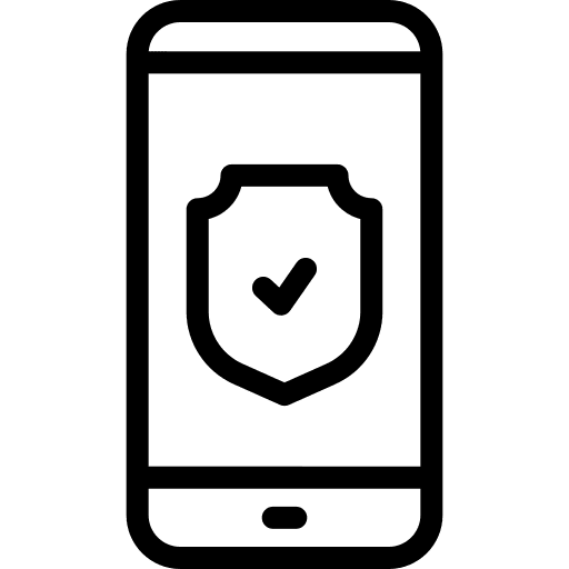 Smartphone online safety padlock icon