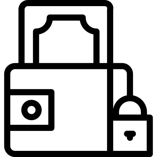 Wallet locked safety digital wallet icon