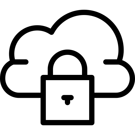 Cloud computing online padlock locked icon