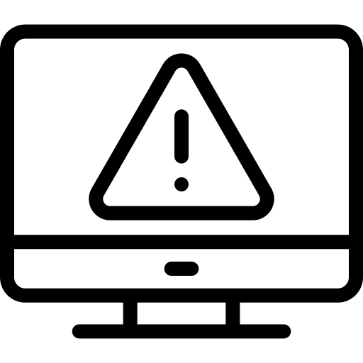 Computer warning sign security danger icon