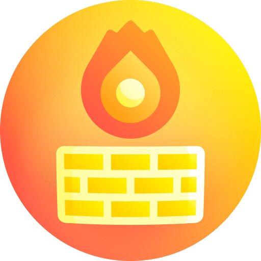 Firewall protection computer bricks icon