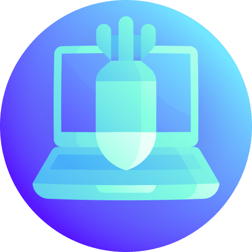 Cyber attack security explosive shield icon