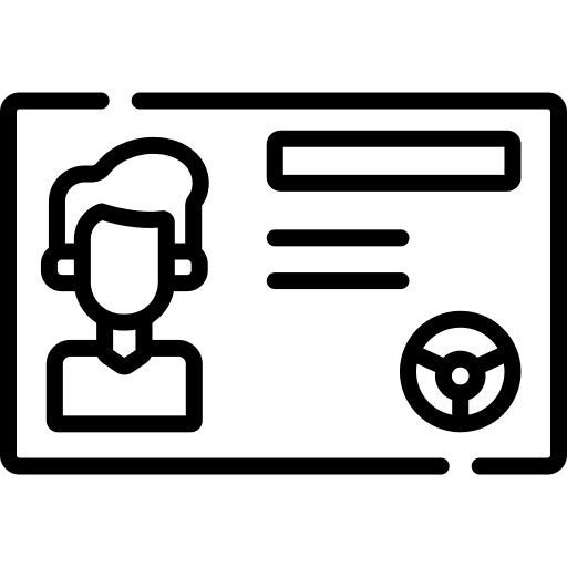 Driving license user id card license icon